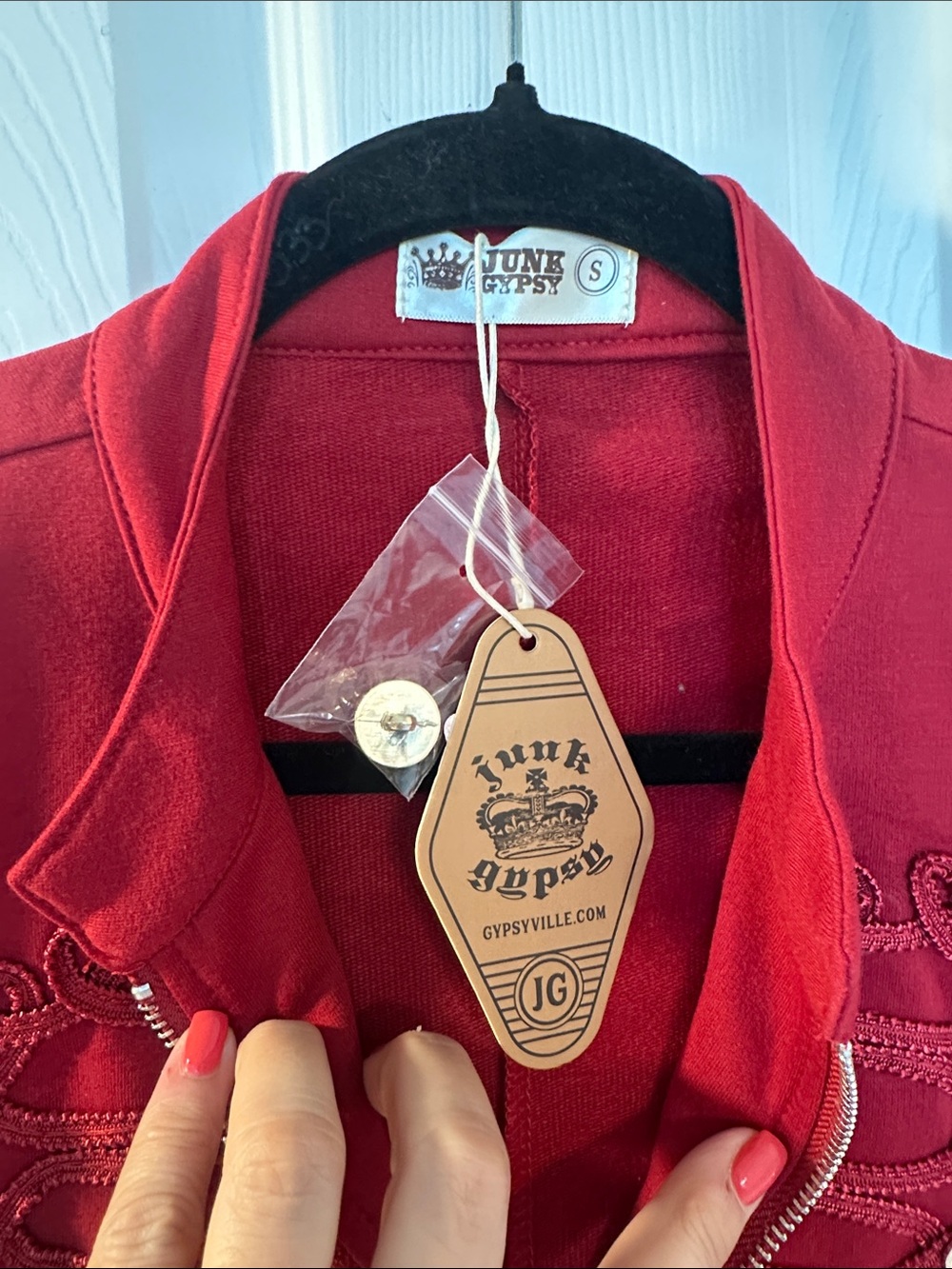 Red Military-Style Zip Jacket NEW 🆕 - Picture 2 of 5